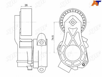 2 099 р. Натяжитель приводного ремня PEUGEOT BOXERFIAT DUCATOCITROEN JUMPERFORD TOURNEOTRANSIT 2,2 06- SAT ST-1611424780  с доставкой в г. Воронеж. Увеличить фотографию 1