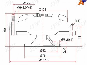 3 199 р. Вискомуфта TOYOTA TOWNACELITEACE 2-3С# 92- SAT ST-16210-64020  с доставкой в г. Воронеж. Увеличить фотографию 1