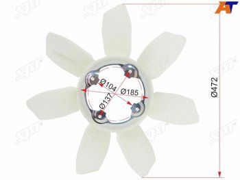 3 499 р. Крыльчатка вентилятора TOYOTA LAND CRUISER PRADO 120 SURFFJ CRUISER 5VZ1GR3RZ2TR 02-PRADO 150 SAT ST-16361-31060  с доставкой в г. Воронеж. Увеличить фотографию 1