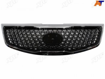 Решетка радиатора SAT KIA Sportage  3 SL (2014-2016) рестайлинг (молдинг хром)