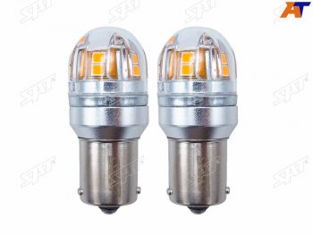 829 р. Лампа дополнительного освещения 12V PY21W 2.8W320LM  Canbus LED Оранжевая (Комплект 2 шт.) SAT ST-175-0066  с доставкой в г. Воронеж. Увеличить фотографию 1
