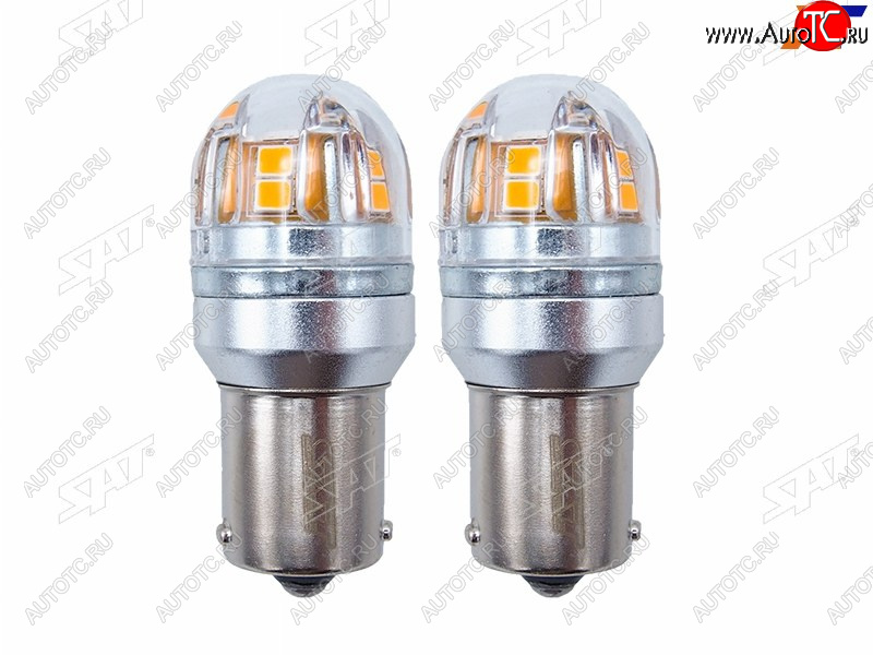 829 р. Лампа дополнительного освещения 12V PY21W 2.8W320LM  Canbus LED Оранжевая (Комплект 2 шт.) SAT ST-175-0066  с доставкой в г. Воронеж