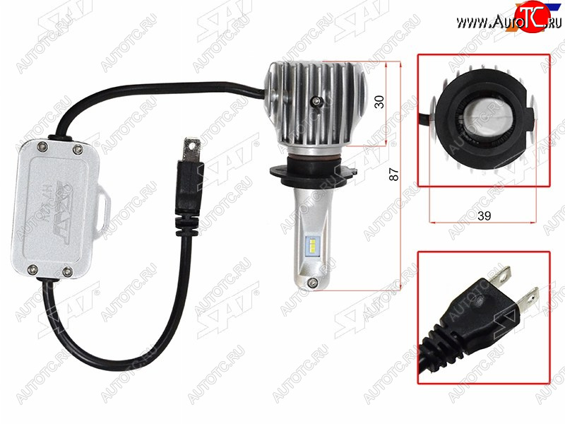 3 499 р. Комплект светодиодных ламп H7 20W1800LM Canbus LED SAT ST-175-0071  с доставкой в г. Воронеж
