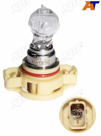 349 р. Лампа головного освещения галогенная H16 PSX24W 12V24W (Цоколь H16 Евро) SAT ST-175-0080  с доставкой в г. Воронеж. Увеличить фотографию 1