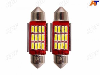 223 р. Лампа дополнительного освещения 12V C5W 9x36мм Canbus LED (Комплект 2 шт.) SAT ST-175-0076  с доставкой в г. Воронеж. Увеличить фотографию 1