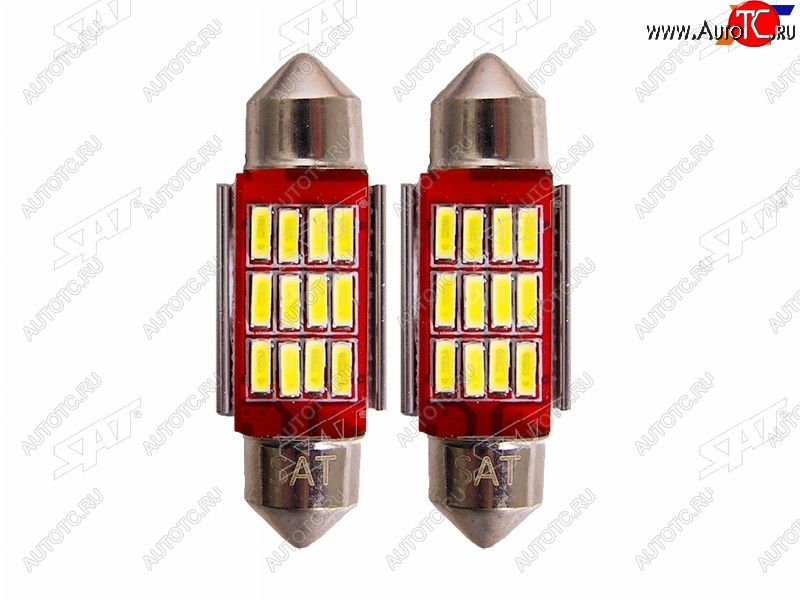 223 р. Лампа дополнительного освещения 12V C5W 9x36мм Canbus LED (Комплект 2 шт.) SAT ST-175-0076  с доставкой в г. Воронеж
