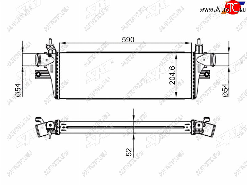 9 499 р. Интеркулер TOYOTA HILUX REVO 15- SAT ST-179400L110  с доставкой в г. Воронеж