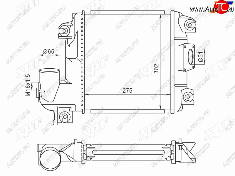 9 499 р. Интеркулер TOYOTA FORTUNER 10-HILUX 05- SAT ST-17940-0L060  с доставкой в г. Воронеж