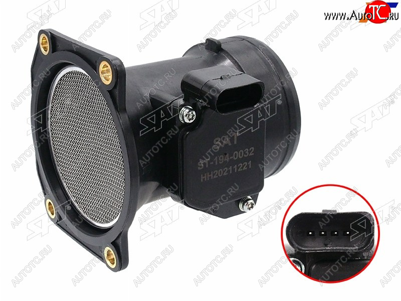 2 499 р. Расходомер воздуха VW PASSAT 98-05 SKODA OCTAVIA 97-11 AUDI A4 98-07 SAT ST-194-0032  с доставкой в г. Воронеж