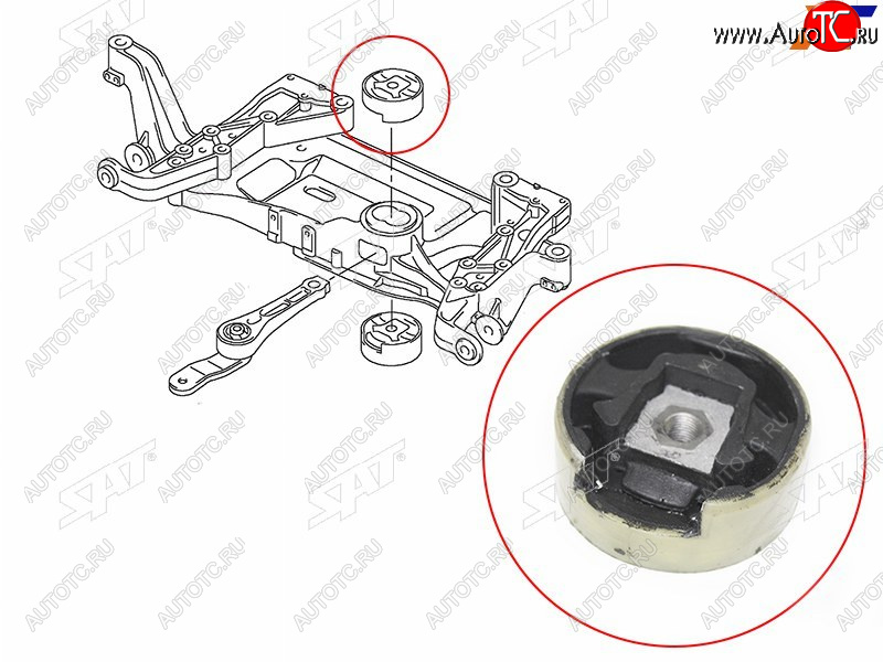 819 р. Сайлентблок Audi A3 03-13  Q3 11-19  Skoda Octavia 04-13  Volkswagen Golf 03-19  Jetta 05-19  P SAT ST-1K0199868Q  с доставкой в г. Воронеж