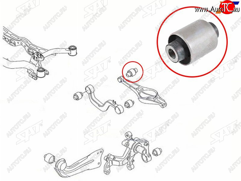 399 р. Сайлентблок Audi A3 03-13  Q3 11-19  Chery Tiggo 4 17-19  Skoda Octavia 04-13  Volkswagen Golf 0 SAT ST-1K0505311AB-B  с доставкой в г. Воронеж