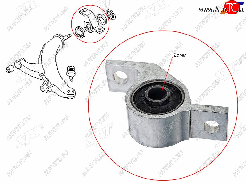 1 199 р. Сайлентблок Subaru Forester 97-08  Impreza 92-07  Legacy 93-98  Outback 94-03 (Перед Слева) SAT ST-20201-AC110  с доставкой в г. Воронеж