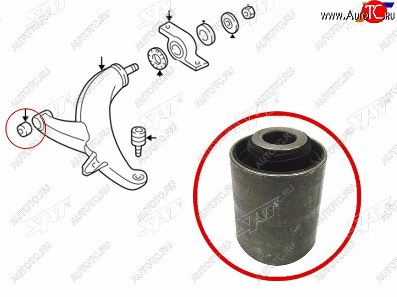 349 р. Сайлентблок Mazda 6 07-12  Subaru Forester 97-08  Impreza 92-07  Legacy 89-03  Outback 94-03 (Пе SAT ST-20201-FC020  с доставкой в г. Воронеж