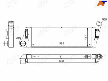 10 449 р. Интеркулер RENAULT MEGANSCENIC 03-09 1,5D1,9D SAT ST-211-0008  с доставкой в г. Воронеж. Увеличить фотографию 1