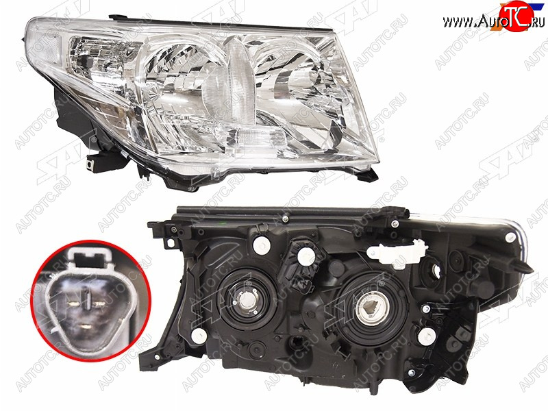 10 799 р. Фара Toyota Land Cruiser (J200) 07-12 (Справа Галоген С электрокорректором) SAT ST-212-11M1R-LD-E  с доставкой в г. Воронеж