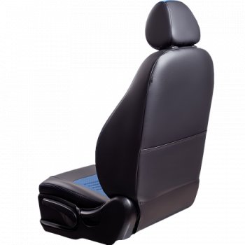 9 449 р. Комплект чехлов для сидений, (РЗСиС 60/40 Илана+Орегон) ТУРИН Lord Autofashion Chevrolet Niva 2123 дорестайлинг (2002-2008) (черный, вставка синяя, строчка синяя)  с доставкой в г. Воронеж. Увеличить фотографию 3