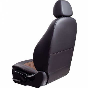 9 449 р. Комплект чехлов для сидений, (РЗСиС 60/40 Илана+Орегон) ТУРИН Lord Autofashion Chevrolet Niva 2123 дорестайлинг (2002-2008) (черный, втсавка темно-коричневая/беж, строчка темно-коричневая)  с доставкой в г. Воронеж. Увеличить фотографию 5