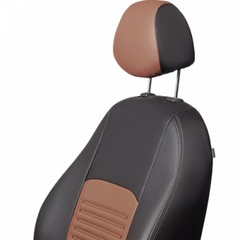 9 449 р. Комплект чехлов для сидений, (РЗСиС 60/40 Илана+Орегон) ТУРИН Lord Autofashion Chevrolet Niva 2123 дорестайлинг (2002-2008) (черный, втсавка темно-коричневая/беж, строчка темно-коричневая)  с доставкой в г. Воронеж. Увеличить фотографию 6