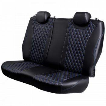 13 949 р. Комплект чехлов для сидений (РЗСиС 60/40 2Г Орегон) БАЙРОН Lord Autofashion   Chevrolet Niva  2123 (2009-2020) рестайлинг (черный, вставка черная, строчка синяя)  с доставкой в г. Воронеж. Увеличить фотографию 4