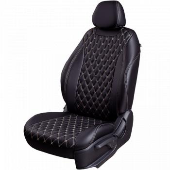 13 949 р. Чехлы для сидений (РЗС60/40, Экокожа) БАЙРОН РОМБ Lord Auto  Geely GC6 (2014-2017) (черный/бежевый)  с доставкой в г. Воронеж. Увеличить фотографию 2