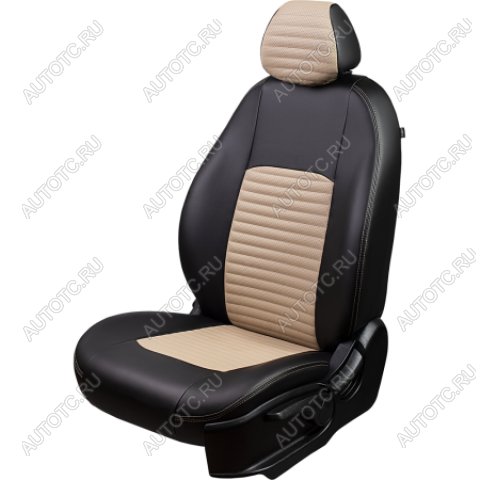 9 699 р. Комплект чехлов для сидений (к.Drive Active РЗСиС 60/40 3Г Илана+Орегон) ТУРИН-3 ст ЛАЙН Lord Autofashion  Лада Гранта FL ( 2191,  2190,  2194,  2192) (2018-2025) лифтбек, седан, универсал, хэтчбек (черный, вставка бежевая, строчка бежевая)  с доставкой в г. Воронеж