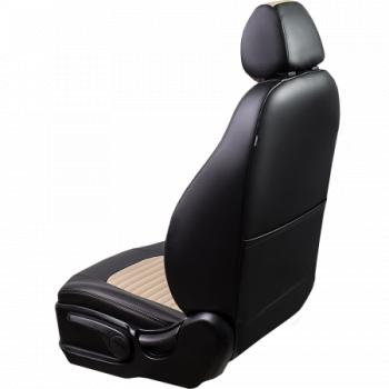 9 699 р. Комплект чехлов для сидений (к.Drive Active РЗСиС 60/40 3Г Илана+Орегон) ТУРИН-3 ст ЛАЙН Lord Autofashion  Лада Гранта FL ( 2191,  2190,  2194,  2192) (2018-2025) лифтбек, седан, универсал, хэтчбек (черный, вставка бежевая, строчка бежевая)  с доставкой в г. Воронеж. Увеличить фотографию 3