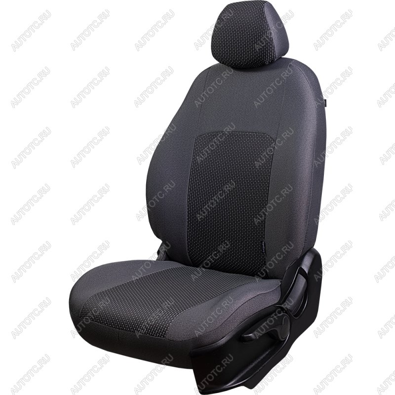 5 399 р. Комплект чехлов для сидений (РЗСиС 60/40 2Г Жаккард) ДУБЛИН Lord Autofashion  Лада Гранта Кросс  2194 (2018-2025) (серый, вставка Сеул серая)  с доставкой в г. Воронеж