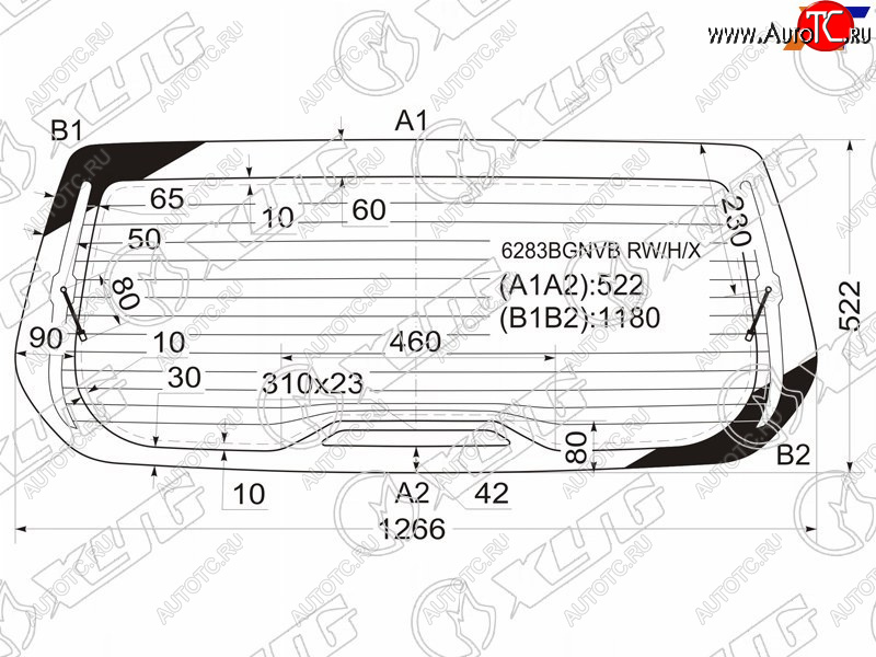 10 399 р. Стекло заднее (Цвет зеленый Обогрев) Opel Zafira 99-05  Subaru Traviq 01-04 XYG 6283BGNVB RW/H/X  с доставкой в г. Воронеж