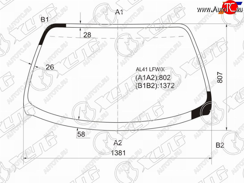 7 299 р. Стекло лобовое Toyota Corolla II 90-94  Corsa 90-94  Tercel 90-94 XYG AL41 LFW/X  с доставкой в г. Воронеж