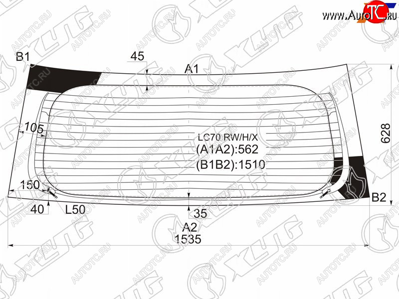 10 399 р. Стекло заднее (Цвет зеленый Обогрев) Mazda MPV 99-06 XYG LC70 RW/H/X  с доставкой в г. Воронеж