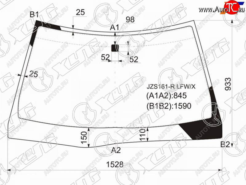 10 999 р. Стекло лобовое Lexus GS 97-04  Toyota Aristo 97-04 XYG JZS161-R LFW/X  с доставкой в г. Воронеж