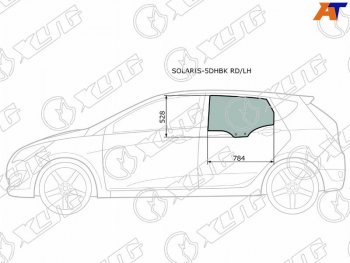 2 699 р. Стекло боковое опускное (Сзади Слева Цвет зеленый) Hyundai Solaris 10-17  Accent 11-17 XYG SOLARIS-5DHBK RD/LH  с доставкой в г. Воронеж. Увеличить фотографию 2