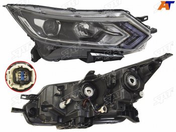9 999 р. Фара правая ( галоген, LED) SAT Nissan Qashqai 2 J11 рестайлинг (2017-2022)  с доставкой в г. Воронеж. Увеличить фотографию 2