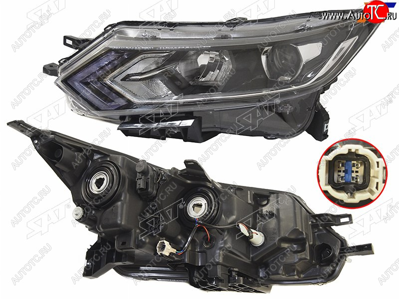 9 849 р. Фара левая ( галоген, LED) SAT  Nissan Qashqai  2 (2017-2022) J11 рестайлинг  с доставкой в г. Воронеж