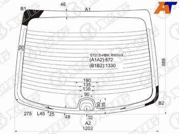 9 549 р. Стекло заднее (Цвет зеленый Обогрев) Toyota Avensis (T220) 97-03 XYG ST215-HBK RW/H/X  с доставкой в г. Воронеж. Увеличить фотографию 2