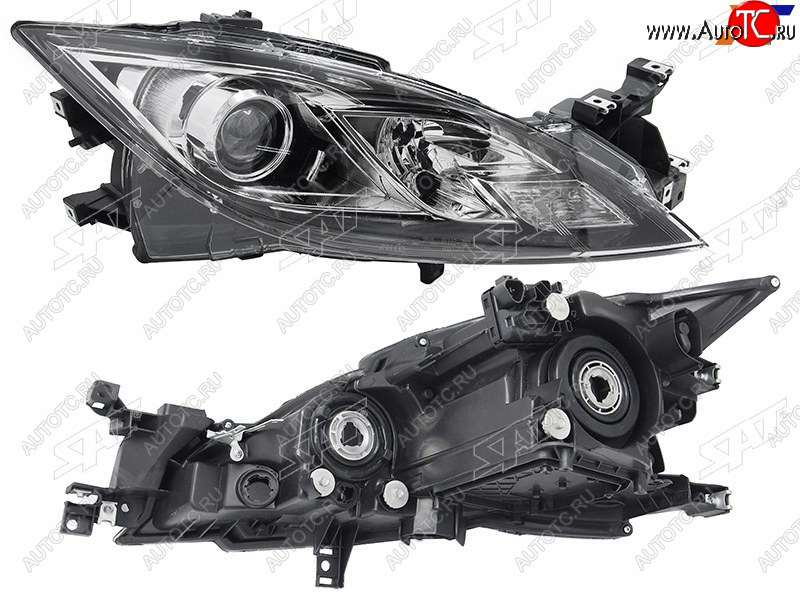 11 349 р. Фара правая (светлая) SAT Mazda 6 GH рестайлинг седан (2010-2012)  с доставкой в г. Воронеж
