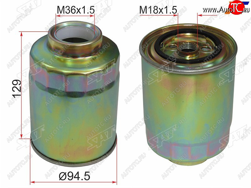 579 р. Фильтр топливный TOYOTA COROLLAVERSO CDE120 1CDFTV 03-06 LAND CRUISER 100 1HD 98-07(две прокладки) SAT ST-23390-64480  с доставкой в г. Воронеж