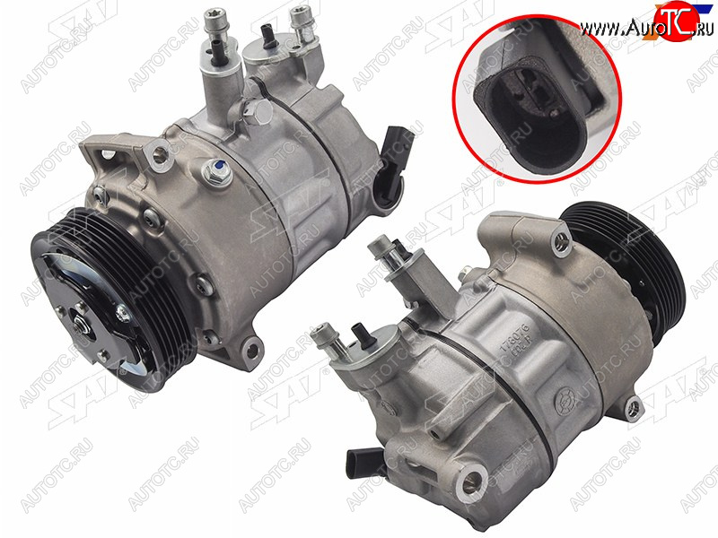 21 999 р. Компрессор кондиционера Skoda Octavia 12-20  Rapid 12-  Volkswagen Golf 12-19  Polo 20-22 SAT ST-245-0001  с доставкой в г. Воронеж