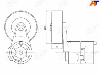 Натяжитель приводного ремня HYUNDAI SANTA FE 2,7 05- SAT ST-25281-3E000