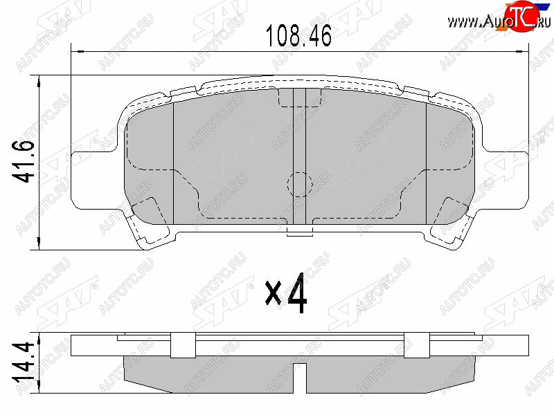 749 р. Колодки тормозные зад RH-LH SAT  Subaru Forester ( SF,  SG,  SH,  SJ,  SK/S14) - Impreza ( GC,  GF,  GD,  GG,  GE,  GH,  GJ,  GK)  с доставкой в г. Воронеж