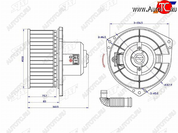 3 699 р. Мотор отопителя салона Nissan Pathfinder 95-04  Primera 95-02  Terrano 95-02  Avenir 98-05 SAT ST-27220-0E005  с доставкой в г. Воронеж