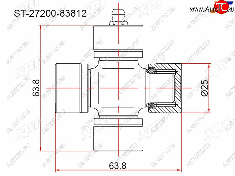 359 р. Крестовина SUZUKI GRAND VITARA 98-06VITARA 89-98 SAT ST-27200-83812  с доставкой в г. Воронеж