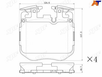 3 399 р. Колодки тормозные передние FL-FR SAT  BMW 5 серия  G30 - X3  G01  с доставкой в г. Воронеж. Увеличить фотографию 1