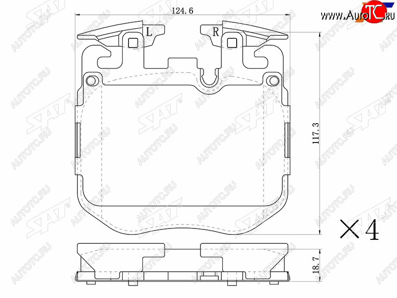 3 399 р. Колодки тормозные передние FL-FR SAT  BMW 5 серия  G30 - X3  G01  с доставкой в г. Воронеж