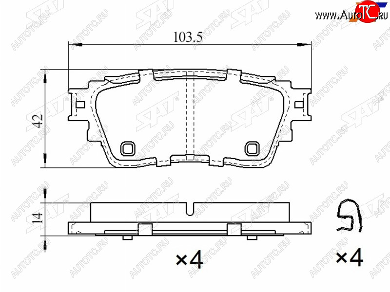 939 р. Колодки тормозные барабанные задние LH-RH SAT Mitsubishi Outlander GF дорестайлинг (2012-2014)  с доставкой в г. Воронеж