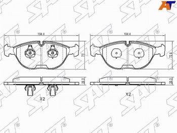 1 649 р. Колодки тормозные передние FL-FR SAT  Mercedes-Benz C-Class ( S202,  W202) - E-Class ( W210,  W211)  с доставкой в г. Воронеж. Увеличить фотографию 1