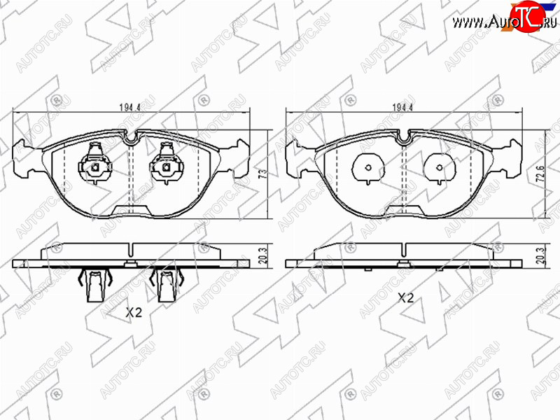 1 649 р. Колодки тормозные передние FL-FR SAT  Mercedes-Benz C-Class ( S202,  W202) - E-Class ( W210,  W211)  с доставкой в г. Воронеж