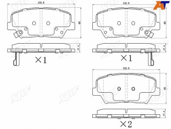 1 029 р. Колодки тормозные передние FR-FL SAT   Hyundai Creta ( GS,  SU) (2015-2022), Hyundai Santa Fe ( DM,  TM) (2012-2022), KIA Carens  RP (2013-2019), KIA Sorento  XM (2012-2015)  с доставкой в г. Воронеж. Увеличить фотографию 1