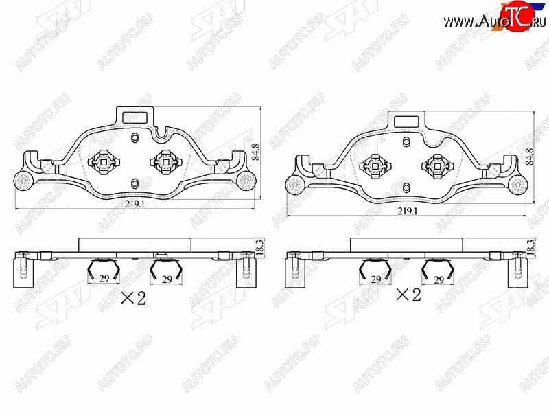 2 799 р. Колодки тормозные передние FL-FR SAT BMW X5 G05 (2018-2022)  с доставкой в г. Воронеж