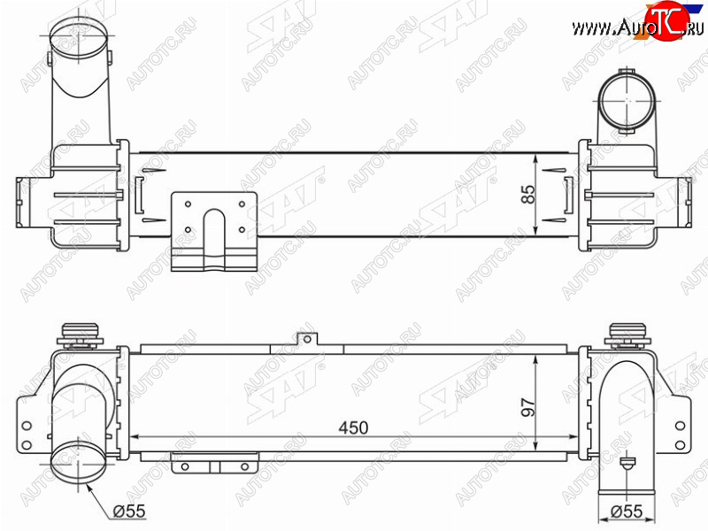 7 599 р. Интеркулер KIA SORENTO 03-06 (140л.с.) SAT ST-28190-4A160  с доставкой в г. Воронеж